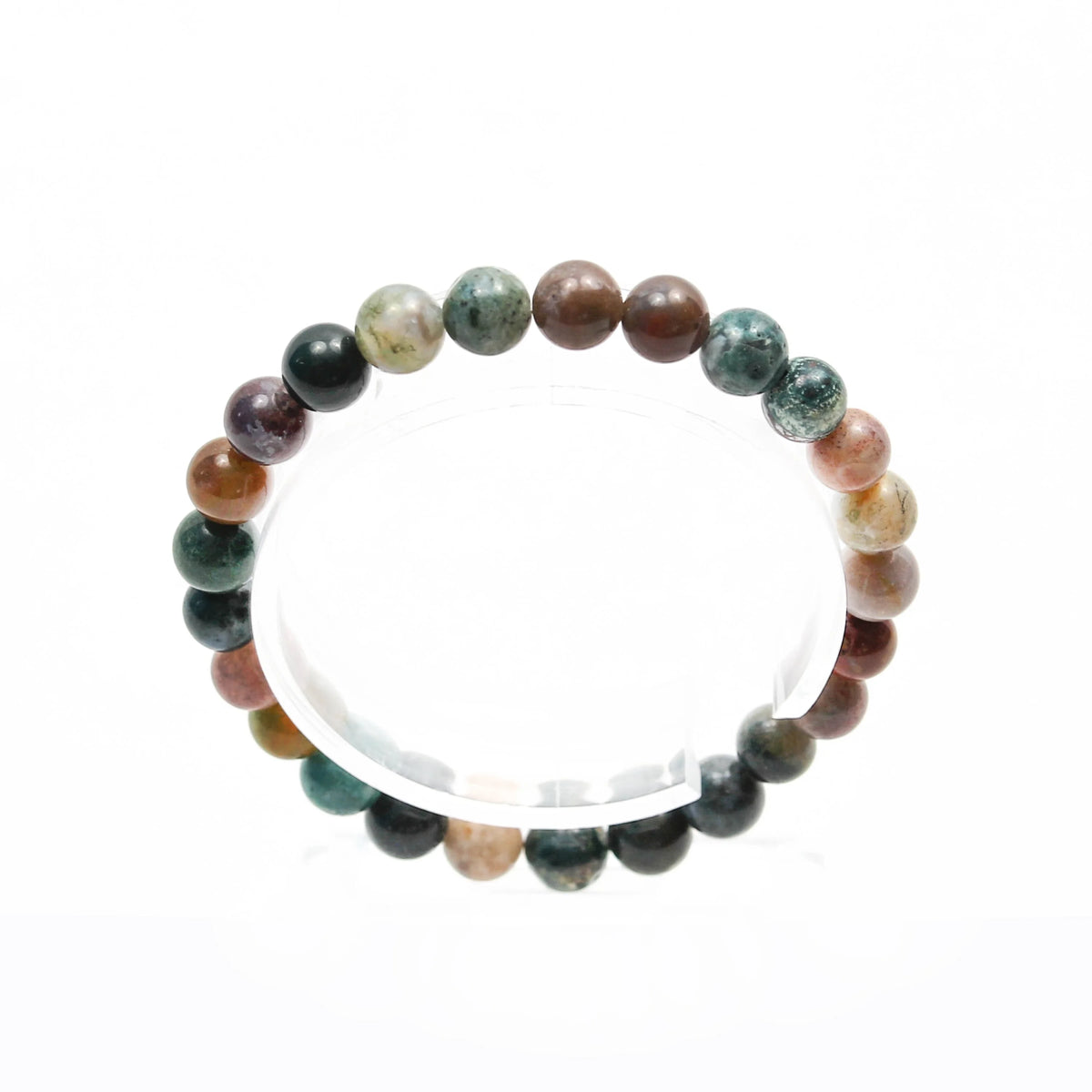 Bracelet made of multicolored gemstone beads.