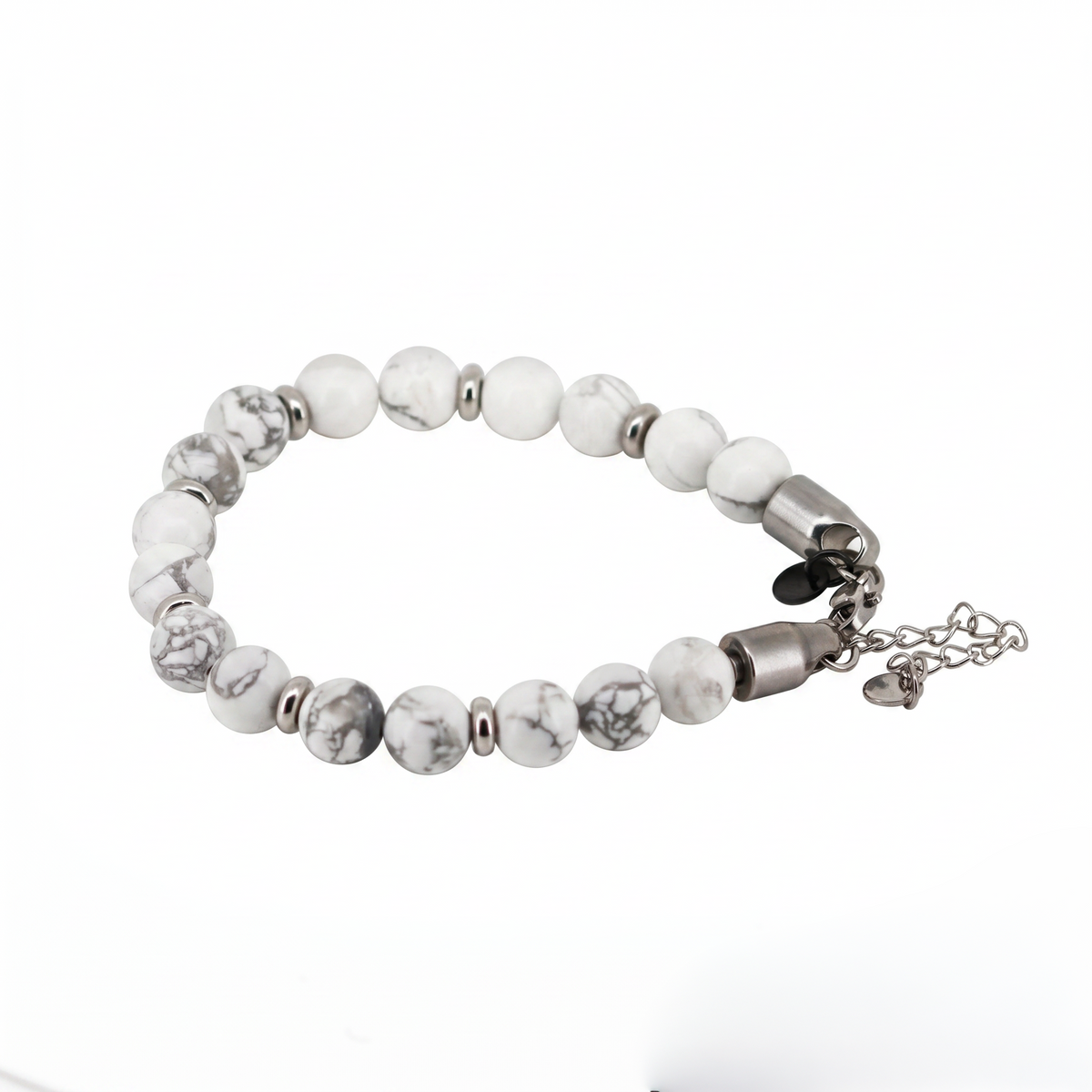 Pulsera de howlita blanca con cuentas Kincaid