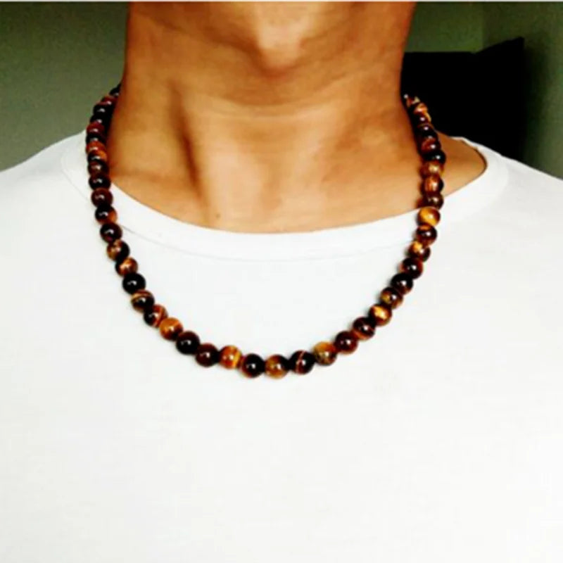 Collier en perles de tigre jaune Lincon