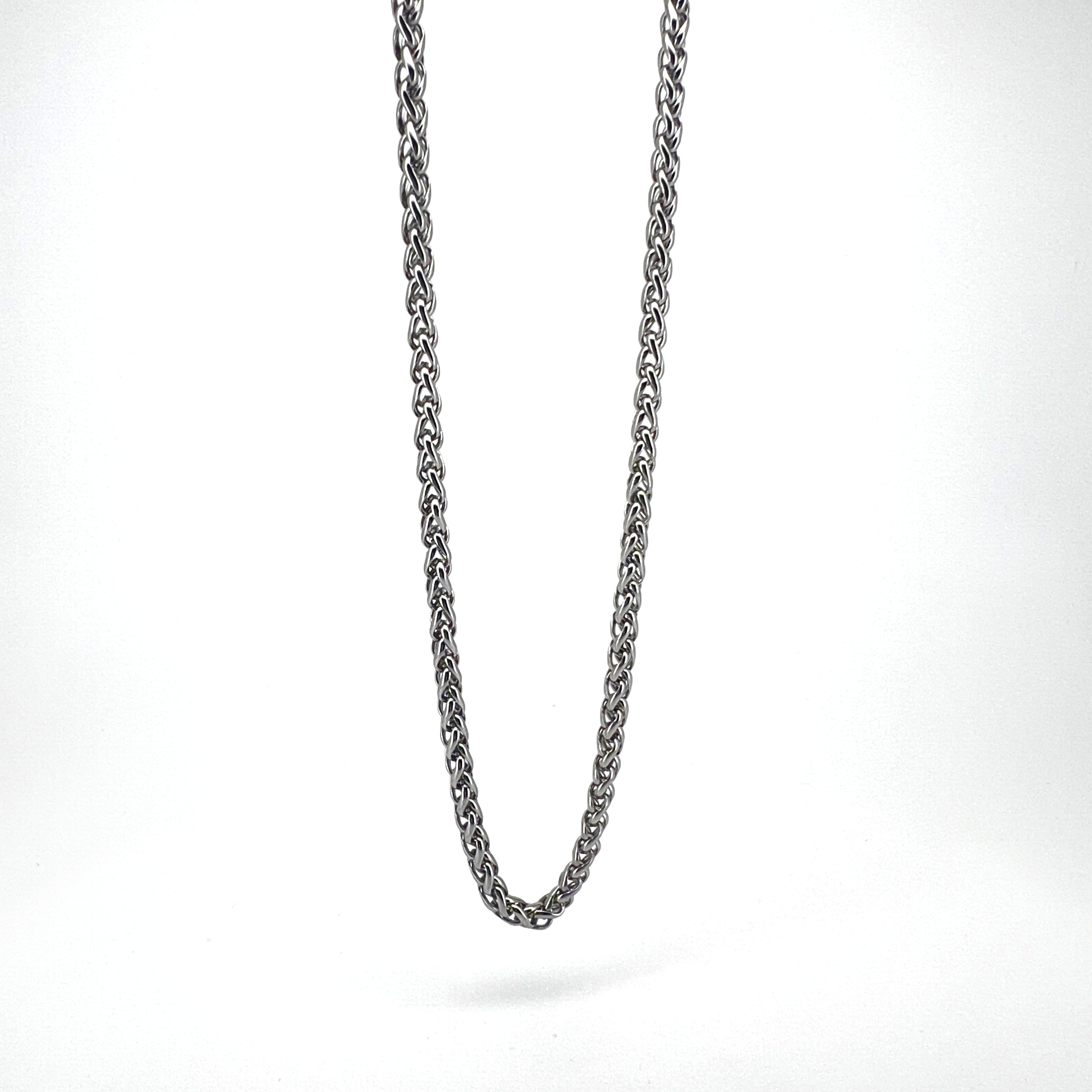 Enzo Stainless Steel Wheat Chain Necklace