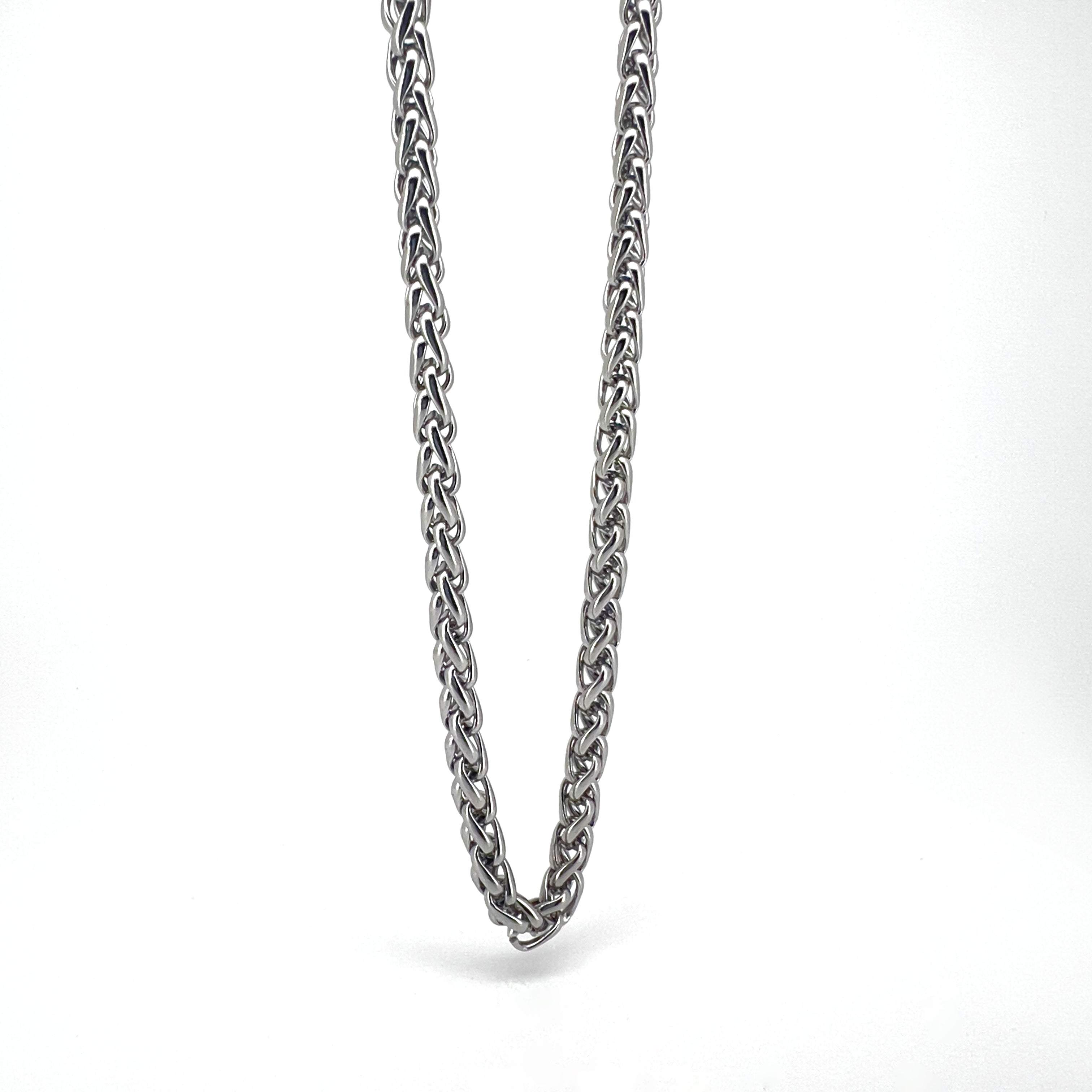 Enzo Stainless Steel Wheat Chain Necklace