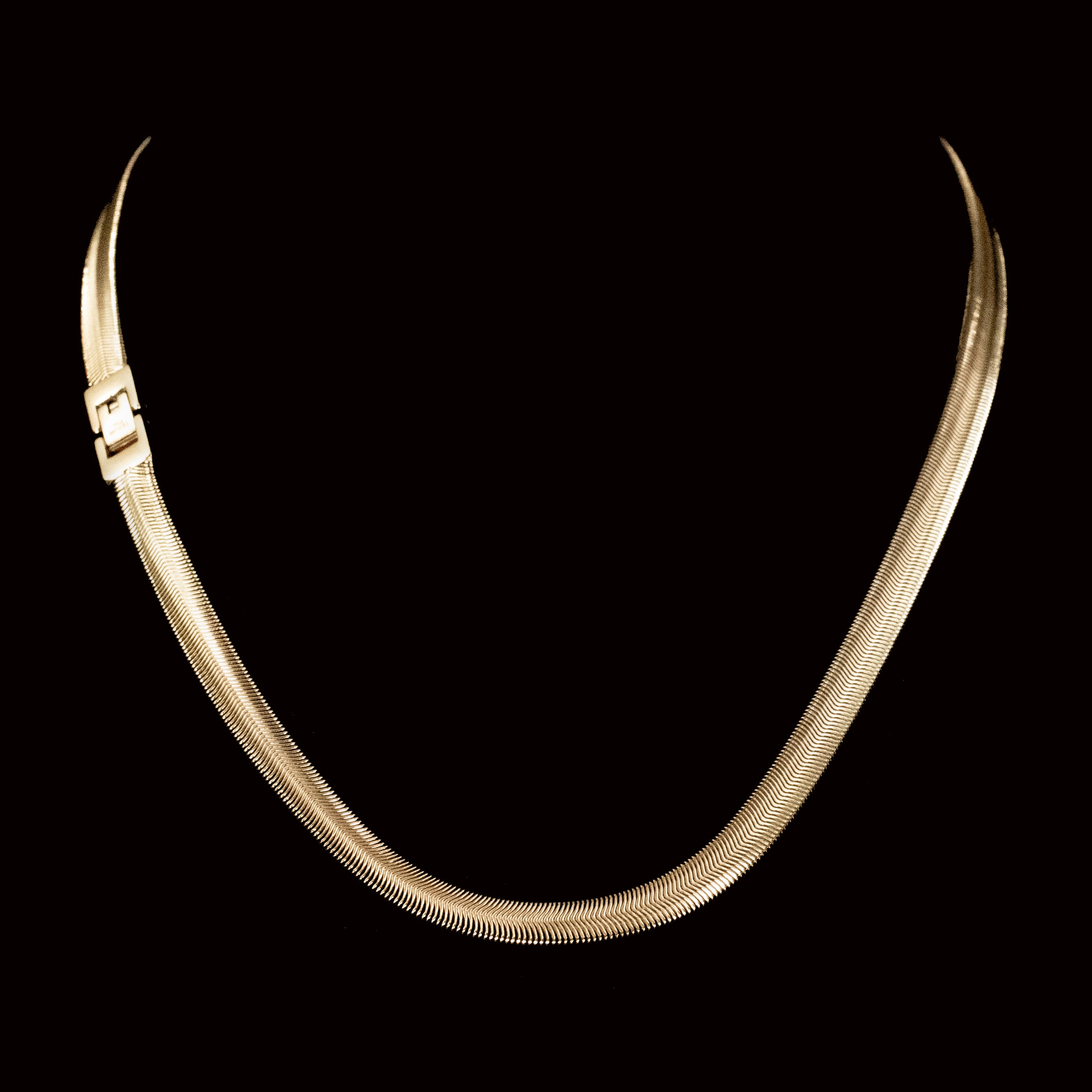 Collar de cadena de serpiente plana de 8 mm de acero inoxidable Liborio