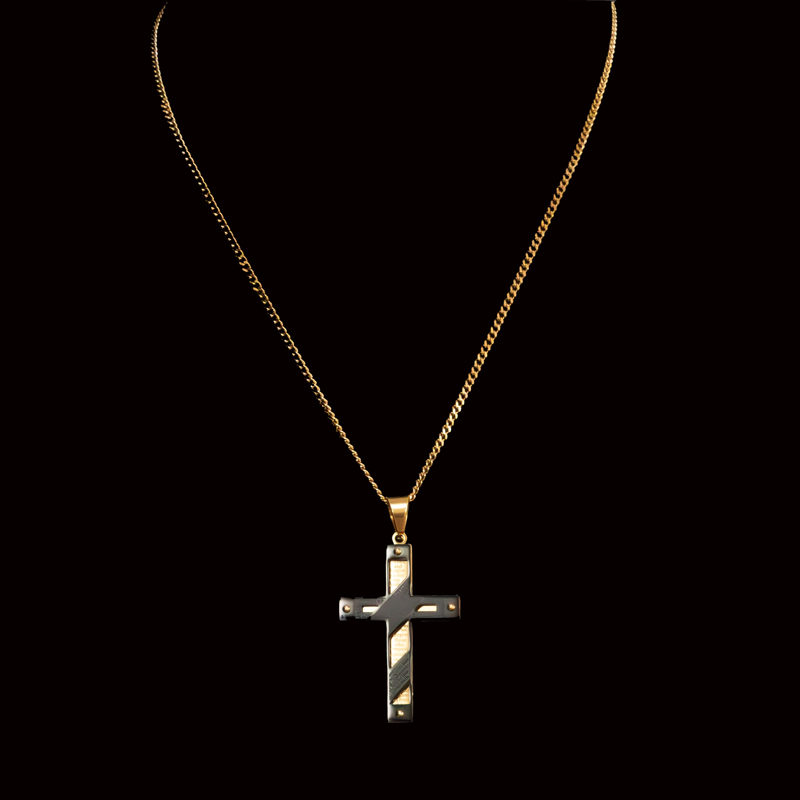 Esai Stainless Steel Chain Necklace with Crucifix Pendant