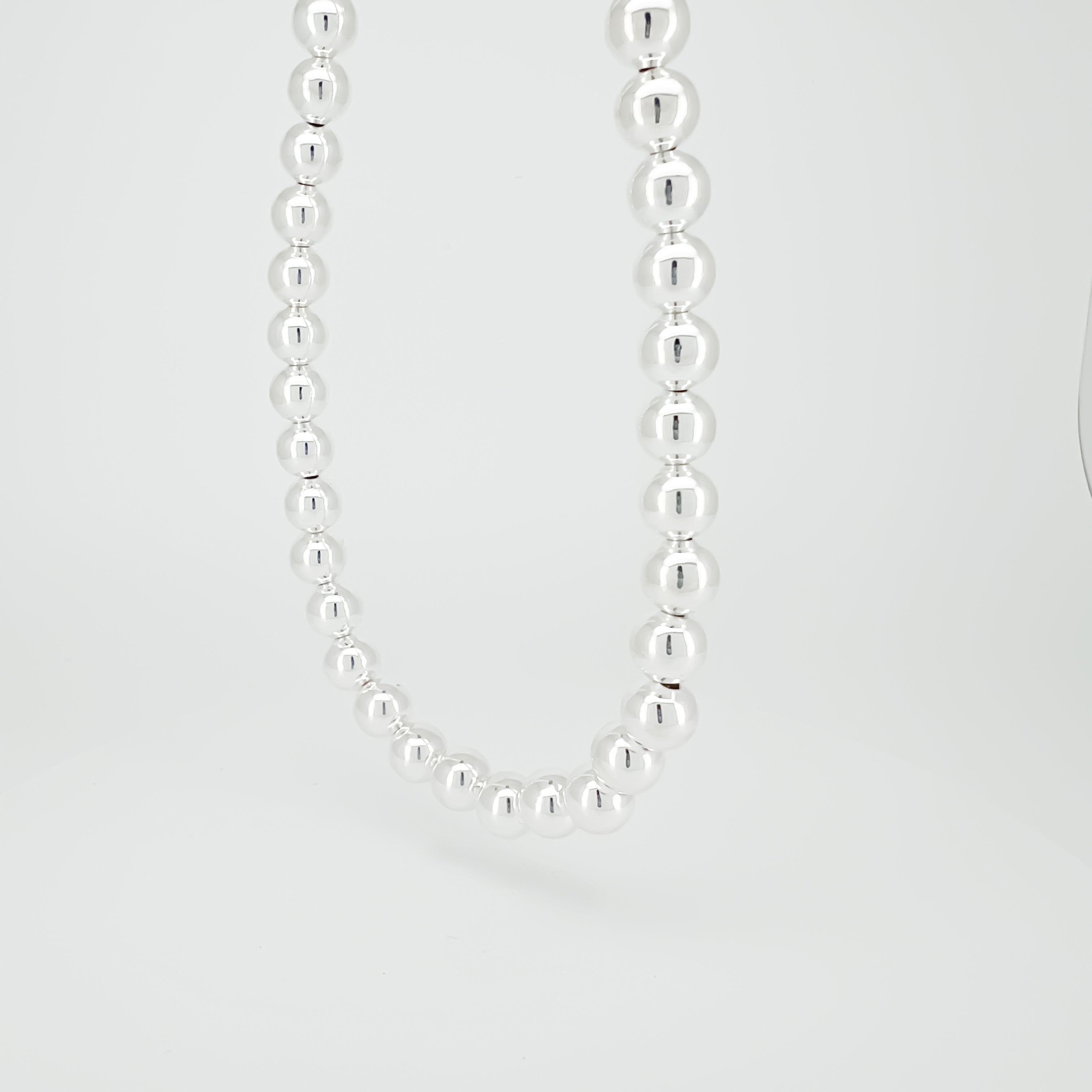 Efrain Sterling Silver Solid Beads Necklace