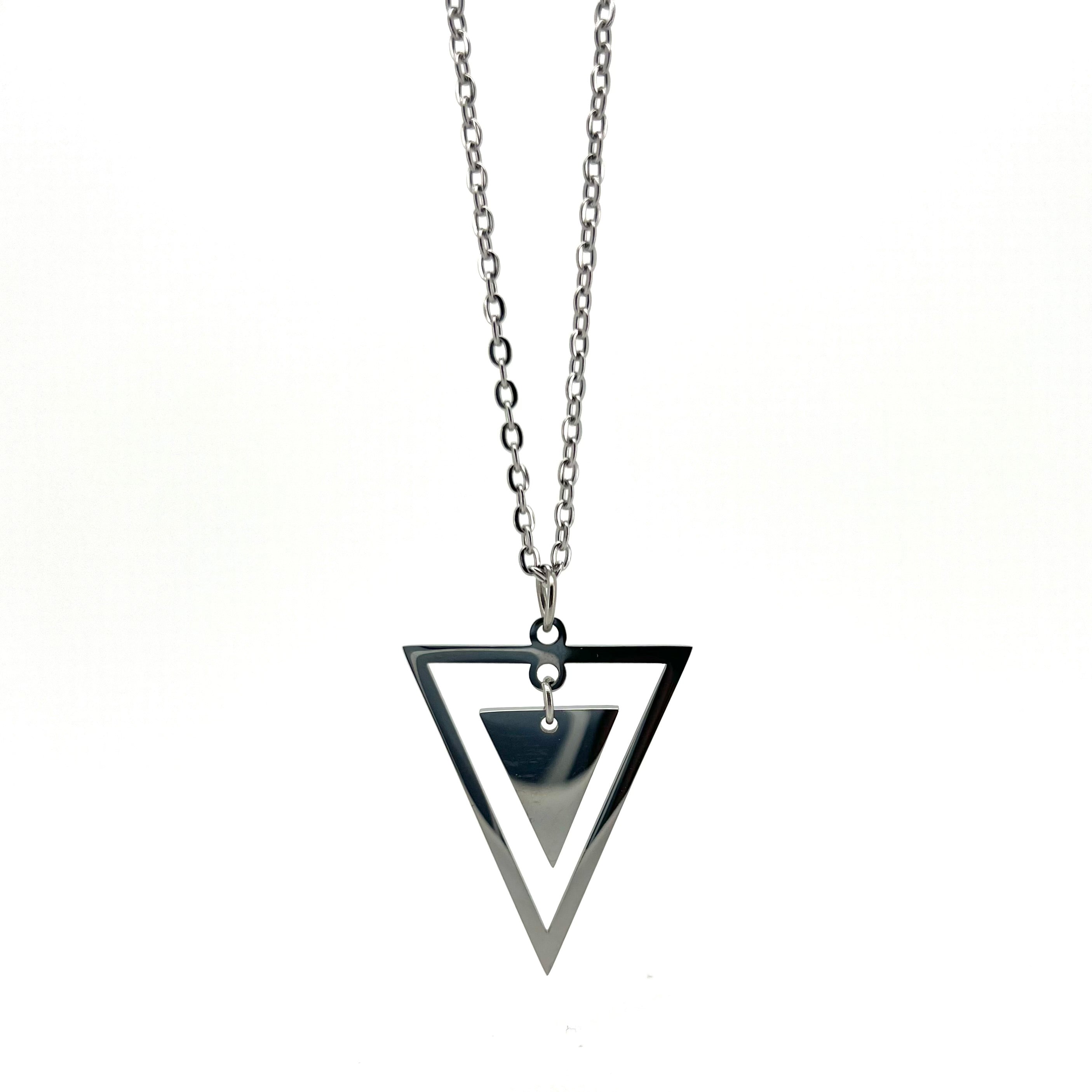 Hugues Stainless Steel Necklace with Triangle Pendant