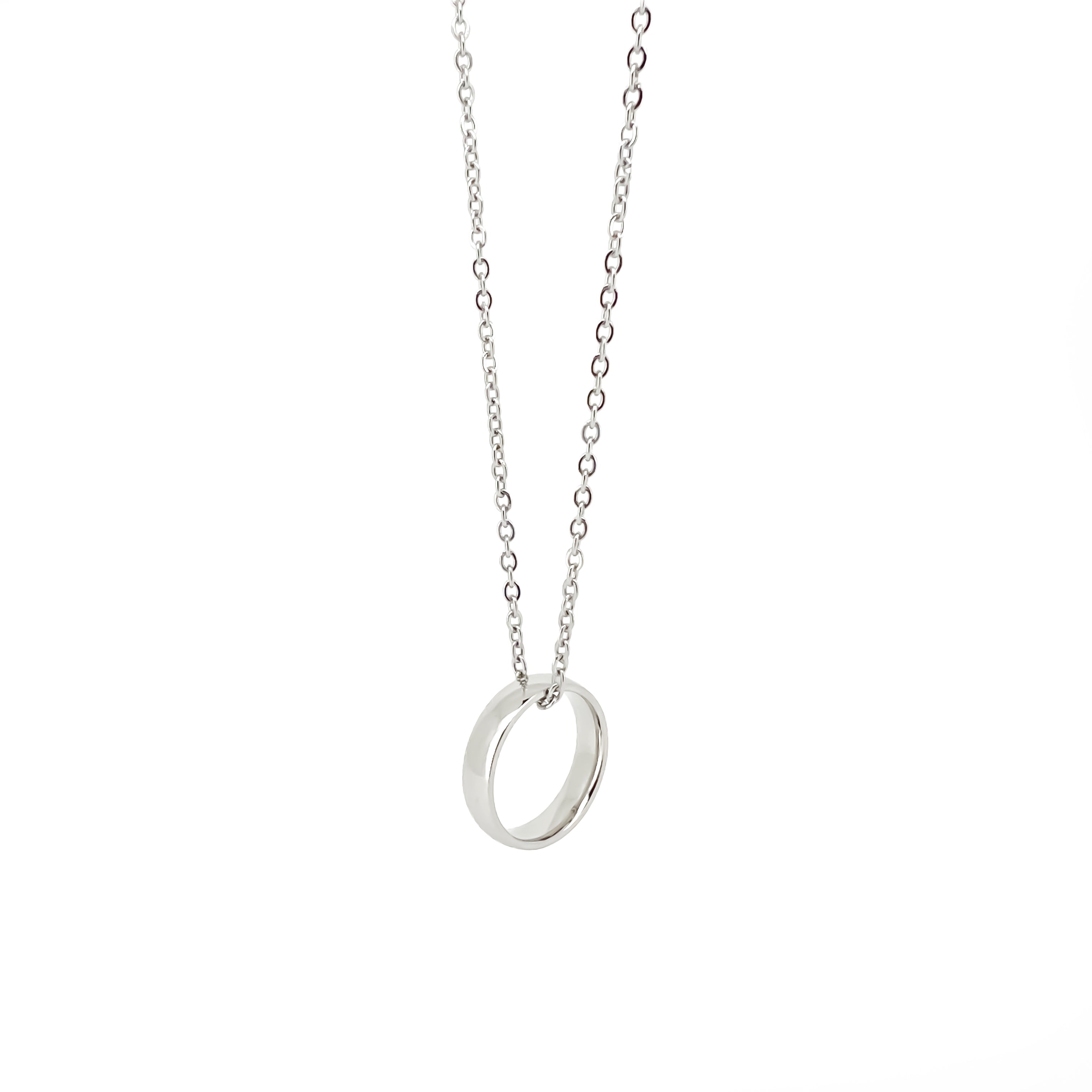 Myles Stainless Steel Necklace with Interlock Pendant