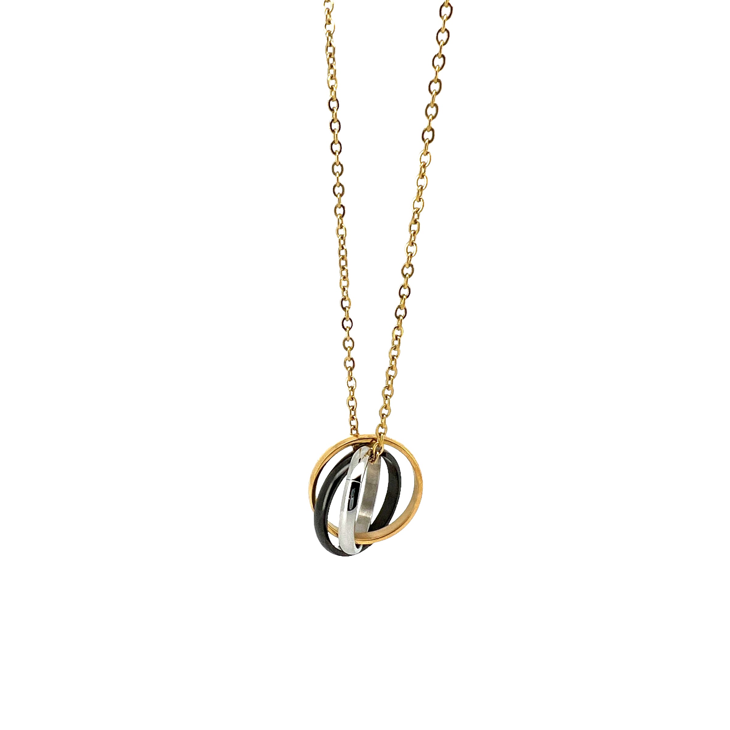 Homero Stainless Steel Necklace with Interlock Pendant