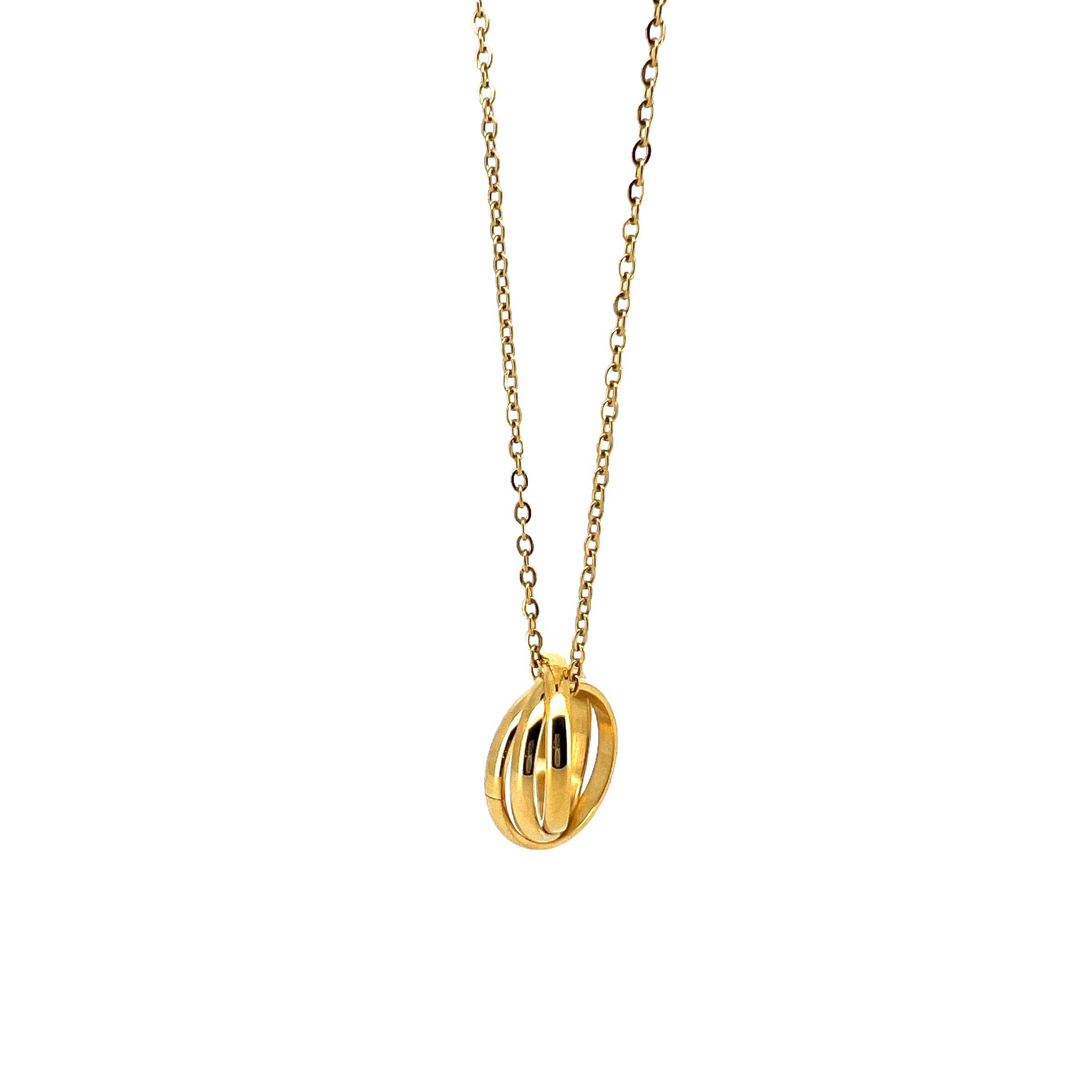 Latham Stainless Steel Necklace with Interlock Pendant
