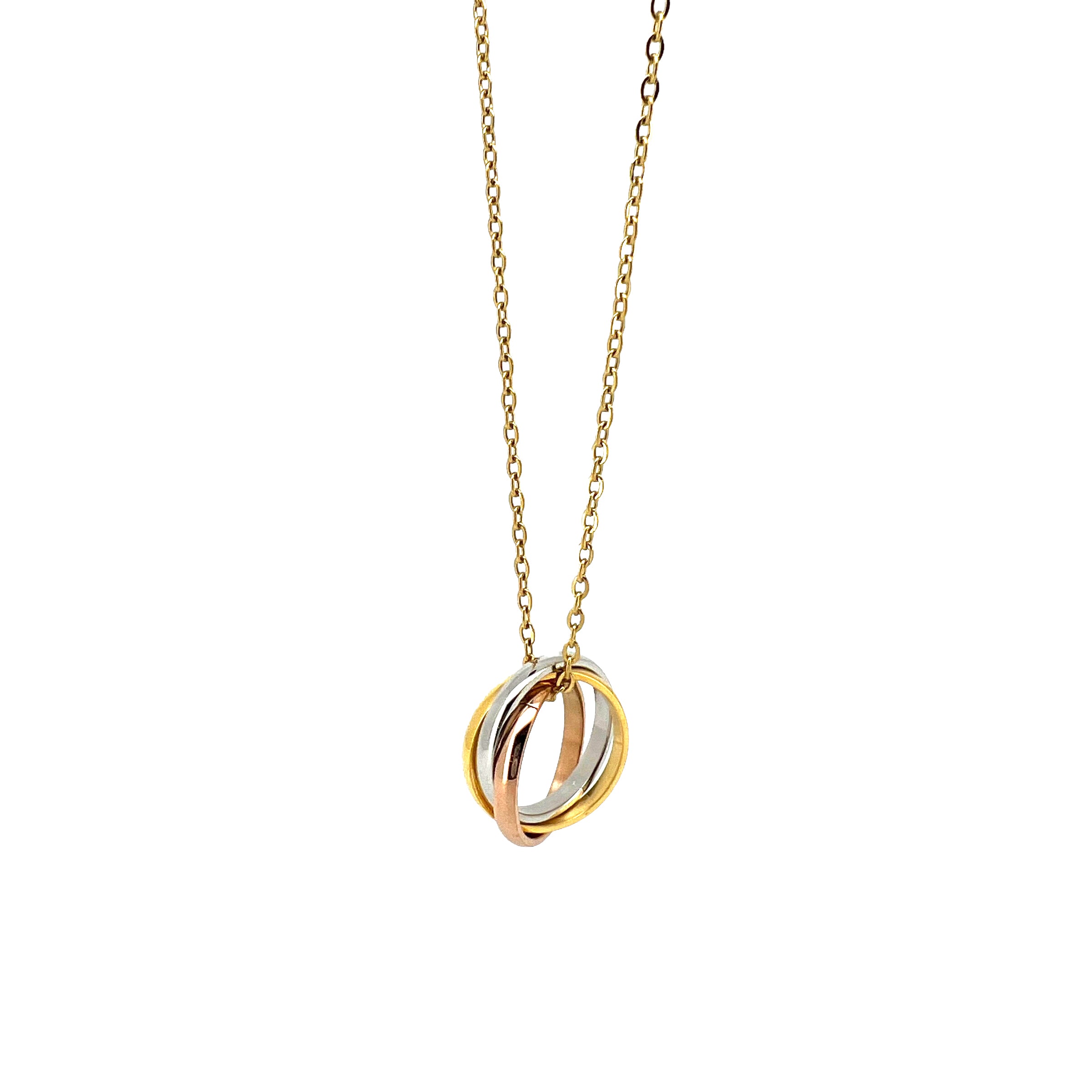 Jack Stainless Steel Necklace with Interlock Pendant