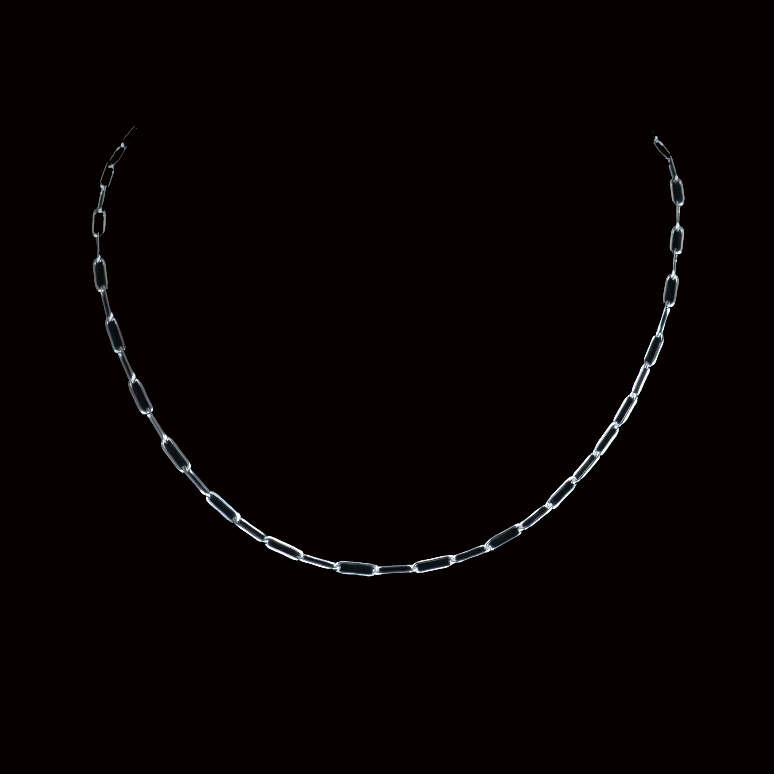Esca Silver-tone Paperclip Chain Necklace