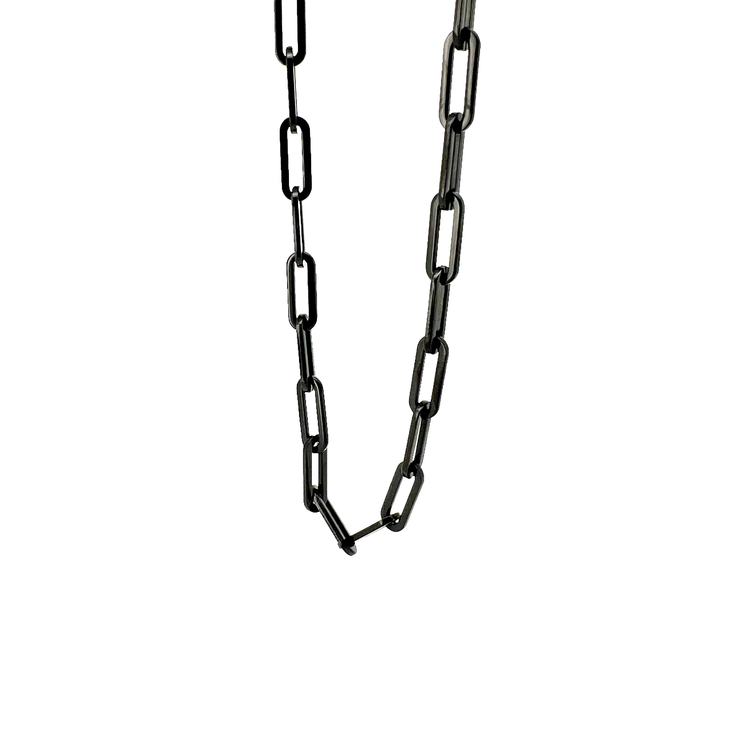 Eden Black Stainless Steel Paperclip Chain