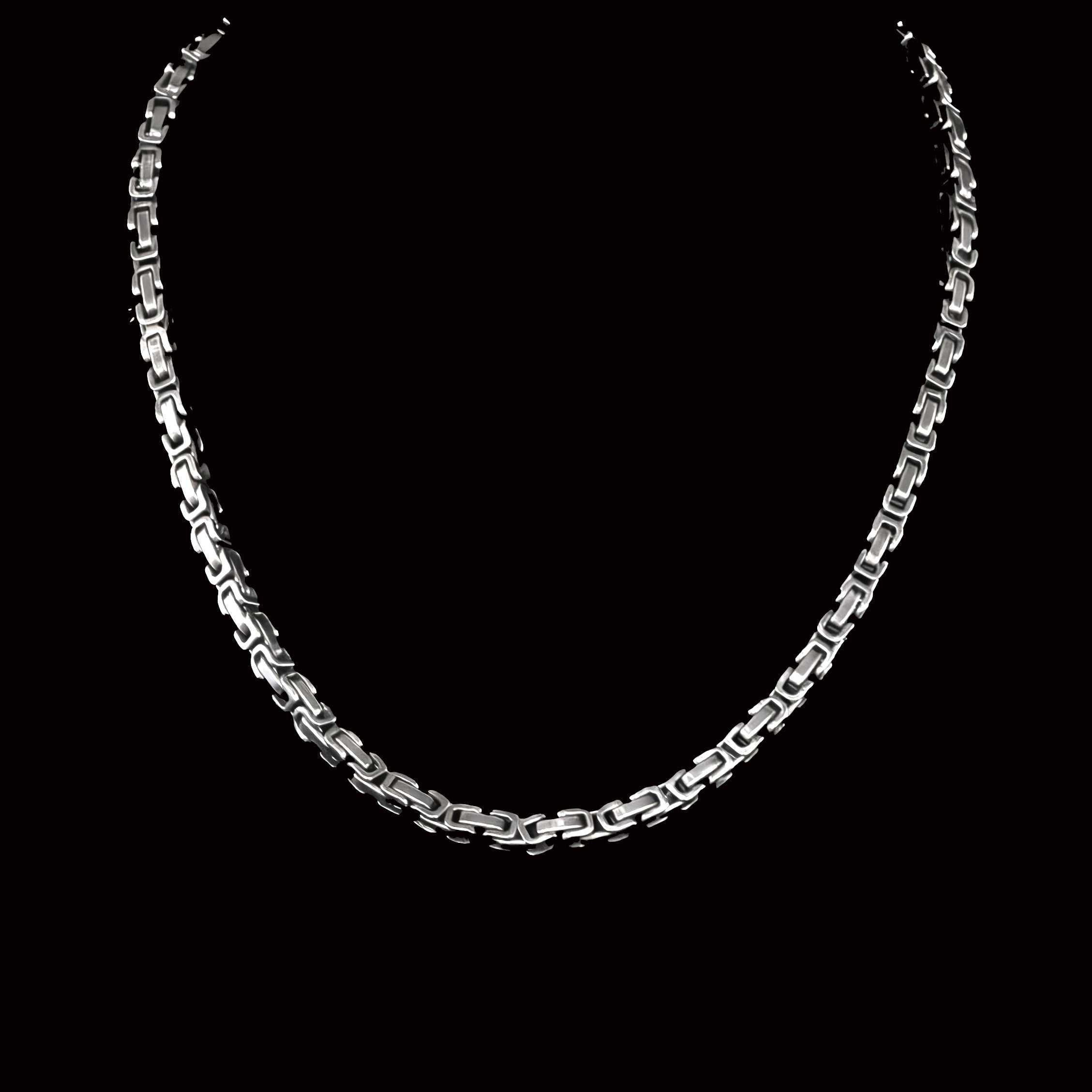 Erusmo Stainless Steel Byzantine Vintage Black Necklace