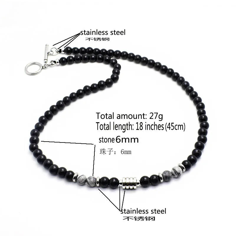 Collier ras du cou en perles et pierres de carte Oswin