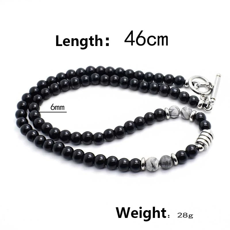 Collier ras du cou en perles et pierres de carte Oswin