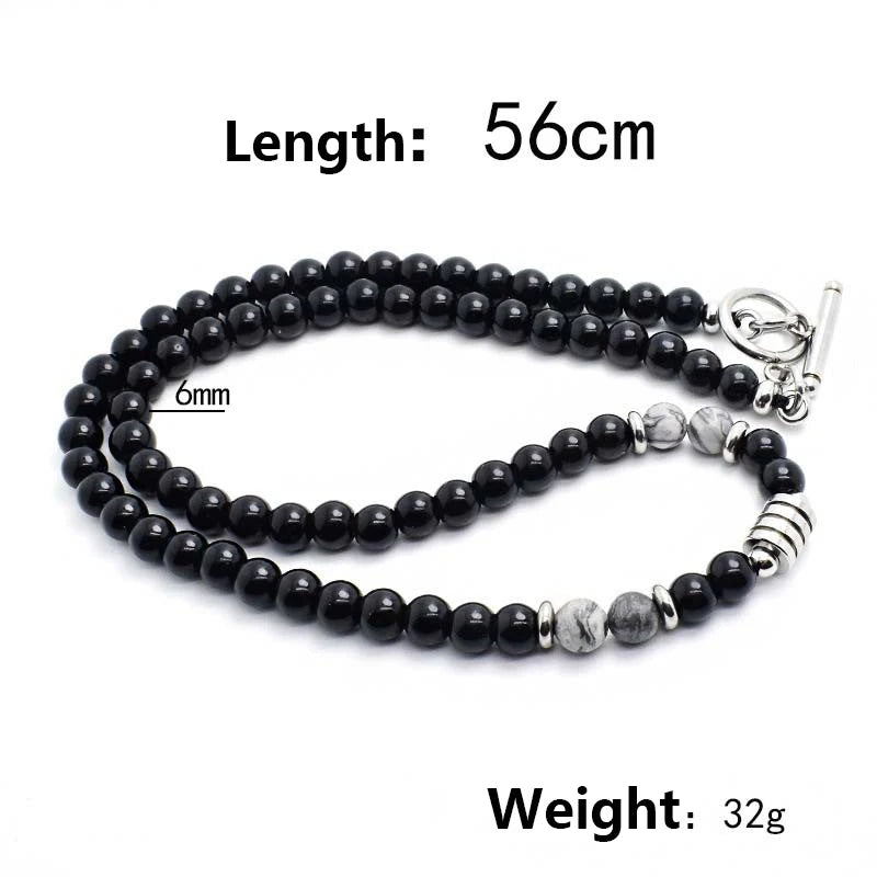 Collier ras du cou en perles et pierres de carte Oswin