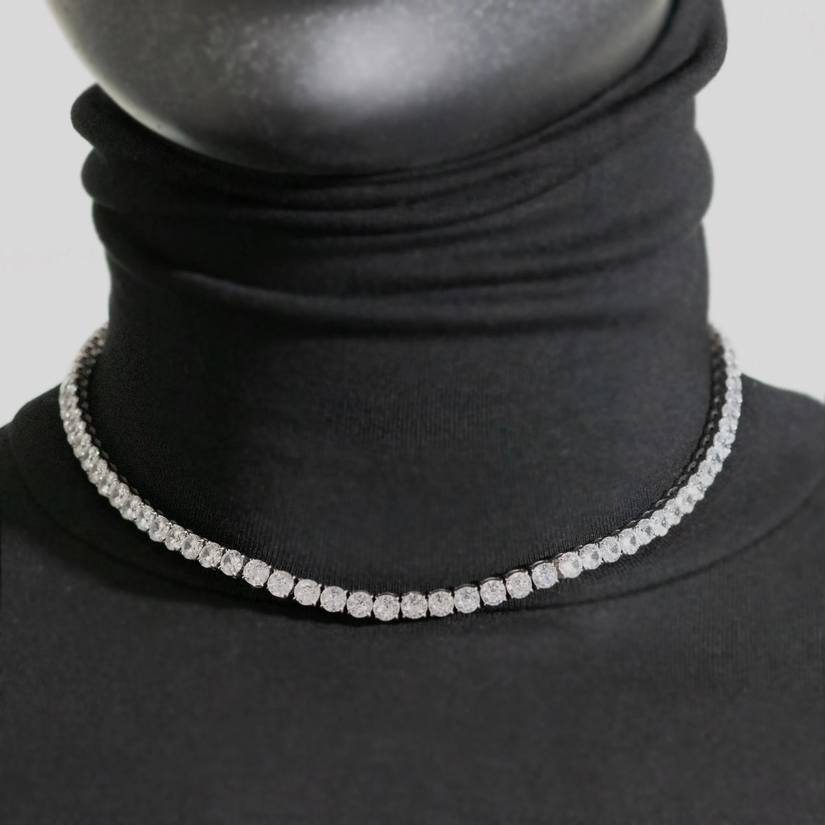 Sparkling diamond tennis necklace.
