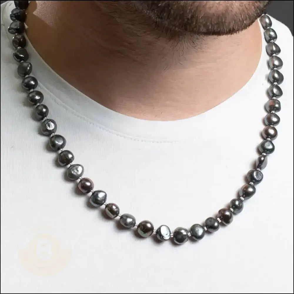 Arturo Baroque Natural Freshwater Pearl Necklace (9-10mm Beads) - BERML BY DESIGN JEWELRY FOR MEN