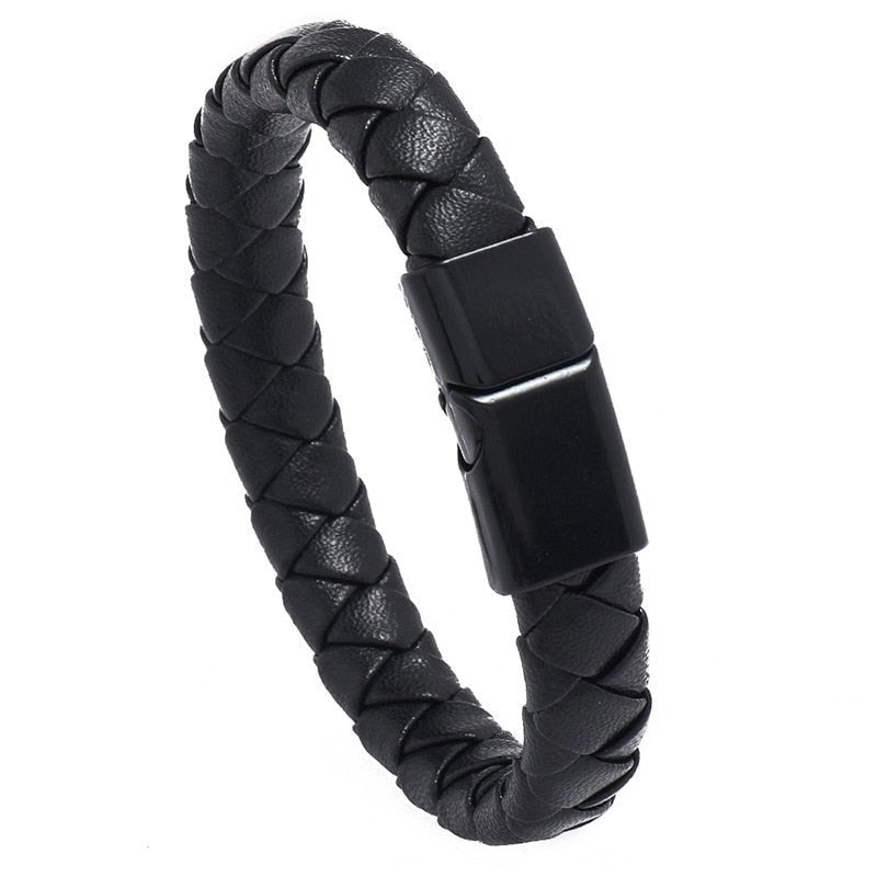 Manolo Braided Leather Bracelet (Narrow)