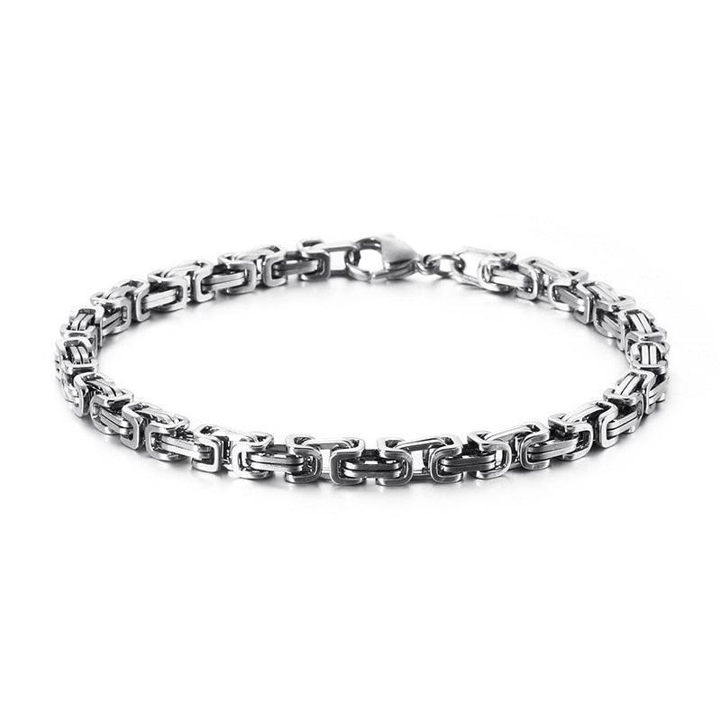 Ismael Stainless Steel Byzantine Chain Bracelet