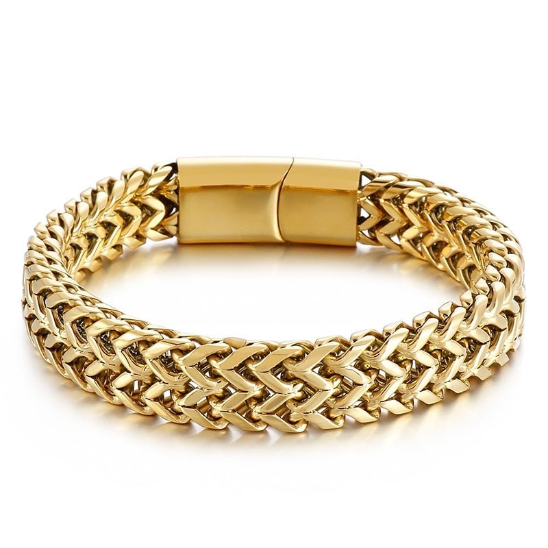 Mattáes Stainless Steel Double Wheat Chain Bracelet