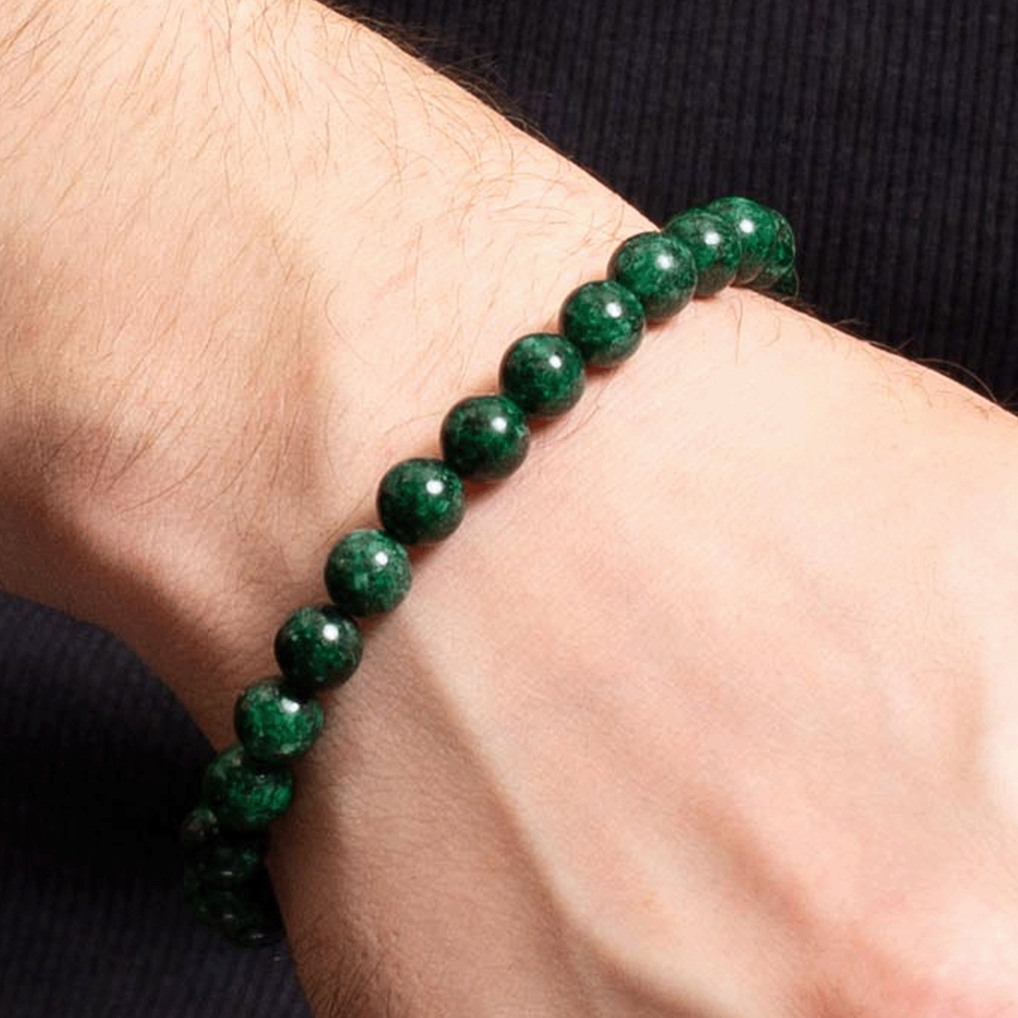 Bracelet Cullen en jade vert et noir