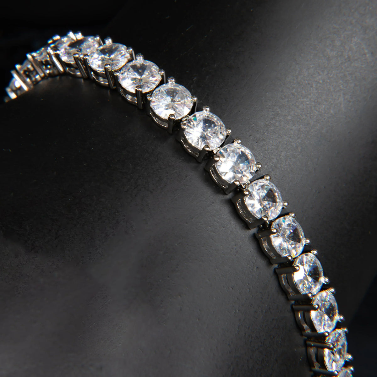 Sparkling silver tennis bracelet.