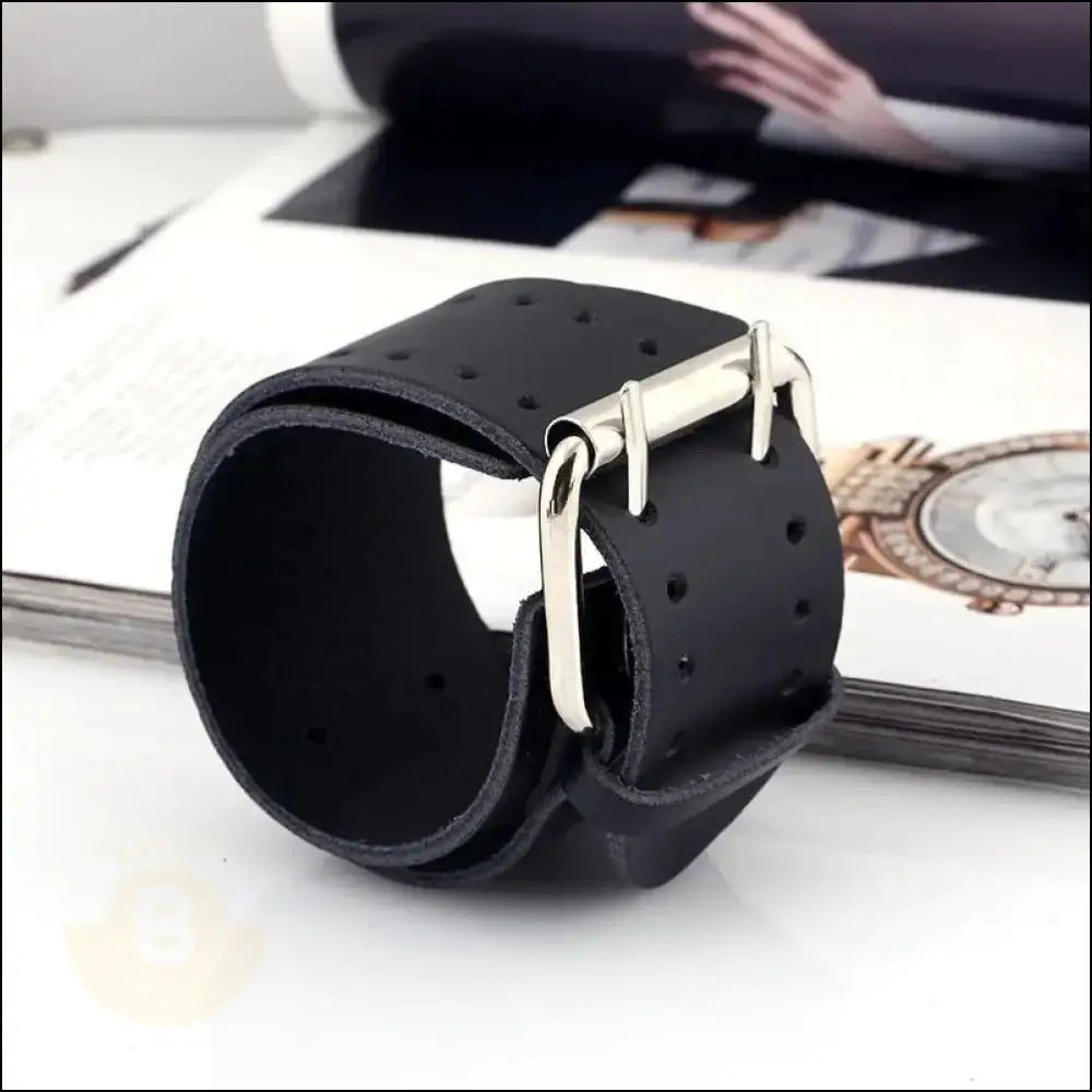 Eberto Buckled Leather Cuff (Wide) - BERML BY DESIGN JEWELRY FOR MEN
