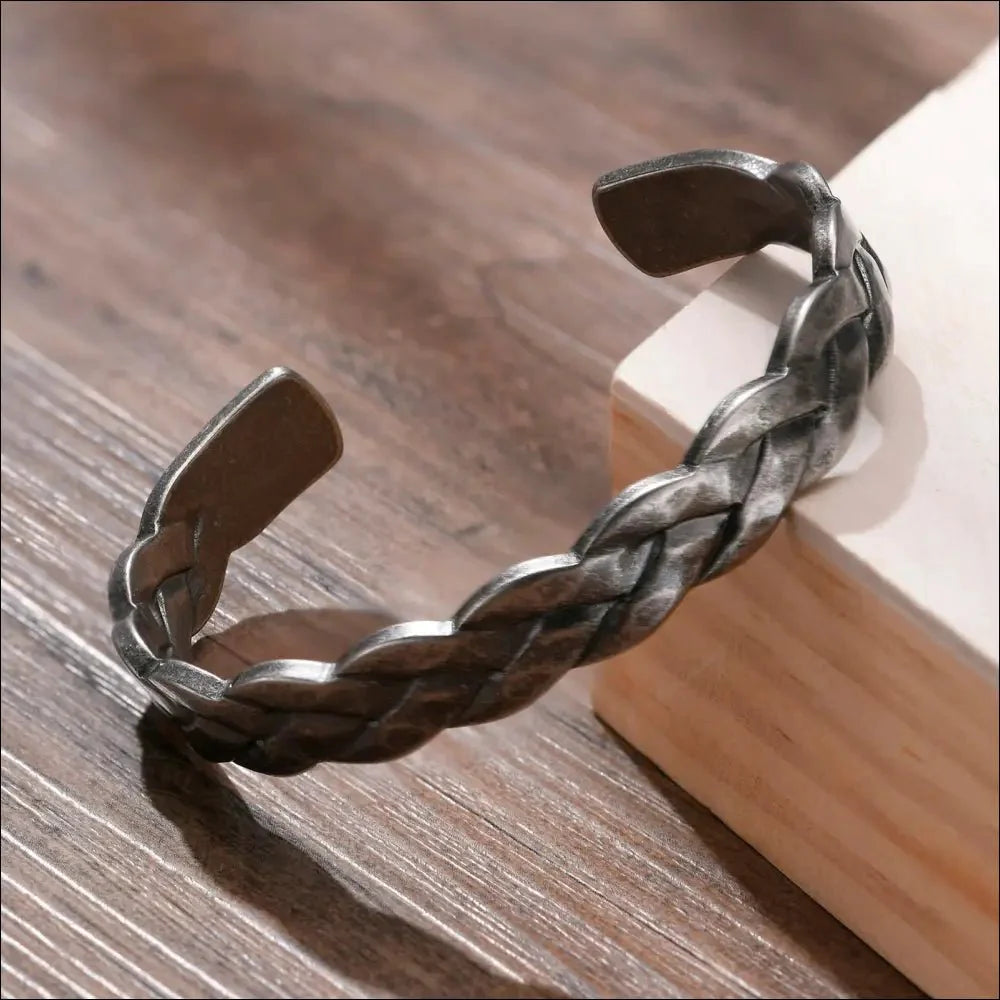 Federigo Braided Stainless Steel Cuff - BERML BY DESIGN JEWELRY FOR MEN