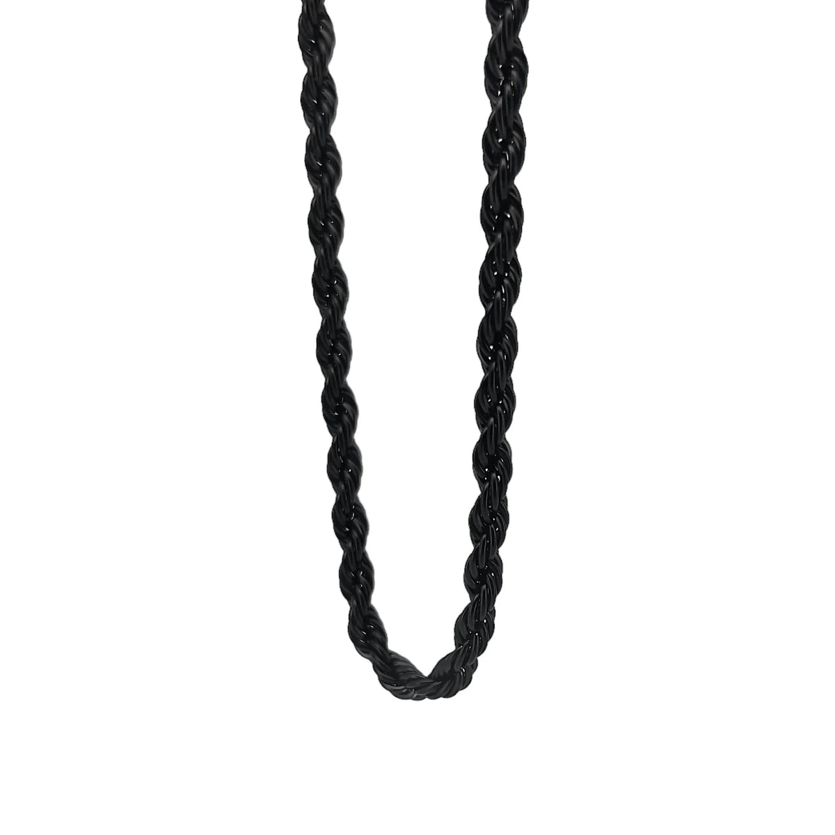 Black twisted rope chain necklace.