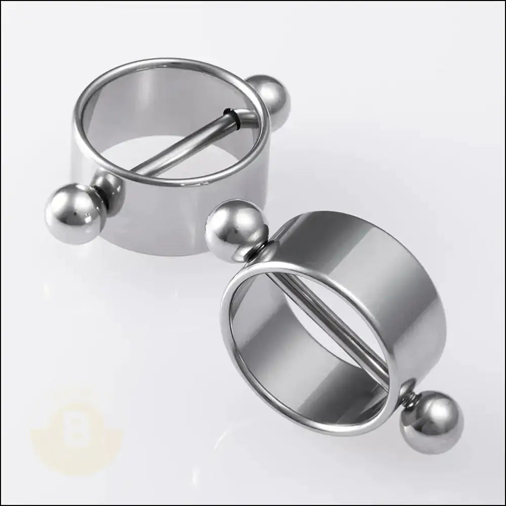 Larsen 2pcs Round Nipple Piercing Surgical Steel 14G - BERML BY DESIGN JEWELRY FOR MEN