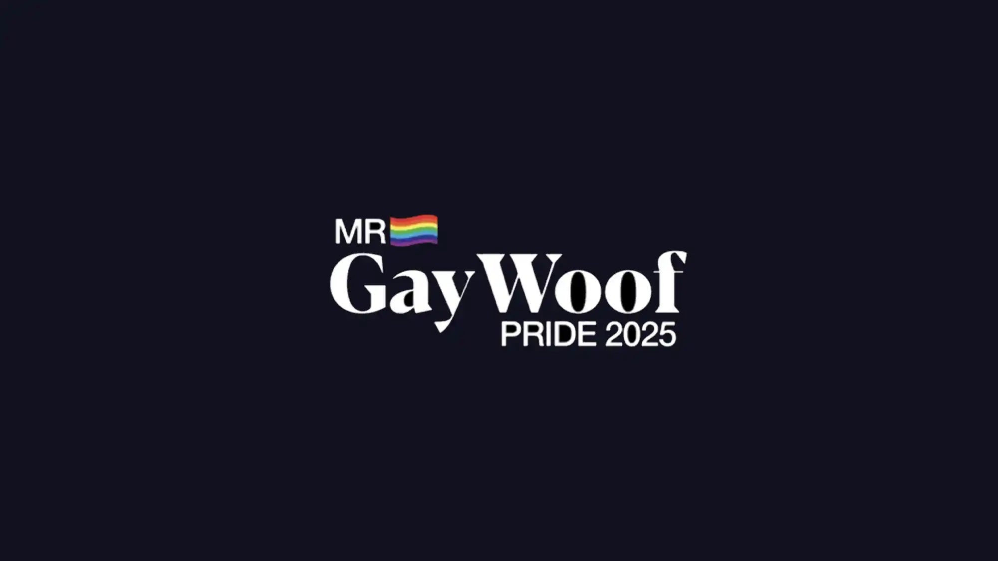 A logo for ’Mr. GayWoof Pride 2025.’