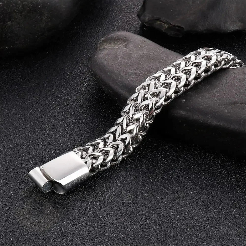 Máxcimo Stainless Steel Double Wheat Chain Bracelet