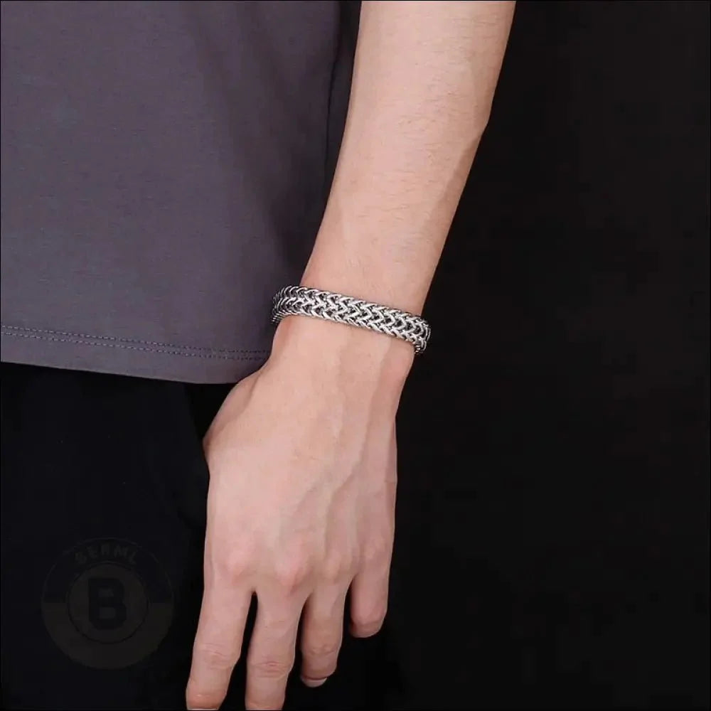 Máxcimo Stainless Steel Double Wheat Chain Bracelet - BERML BY DESIGN JEWELRY FOR MEN