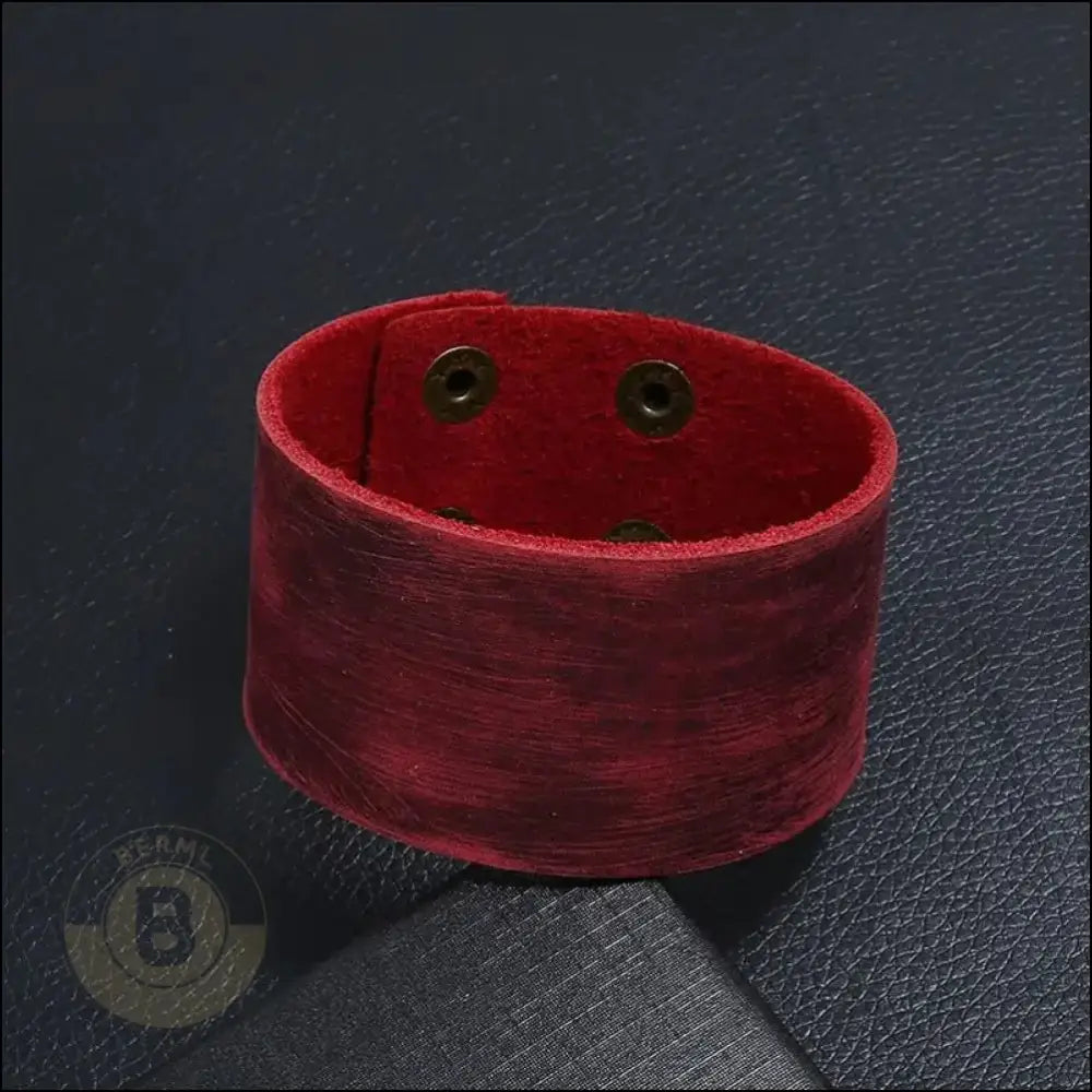 Miximino Colored Leather Cuff (Wide) - BERML BY DESIGN JEWELRY FOR MEN