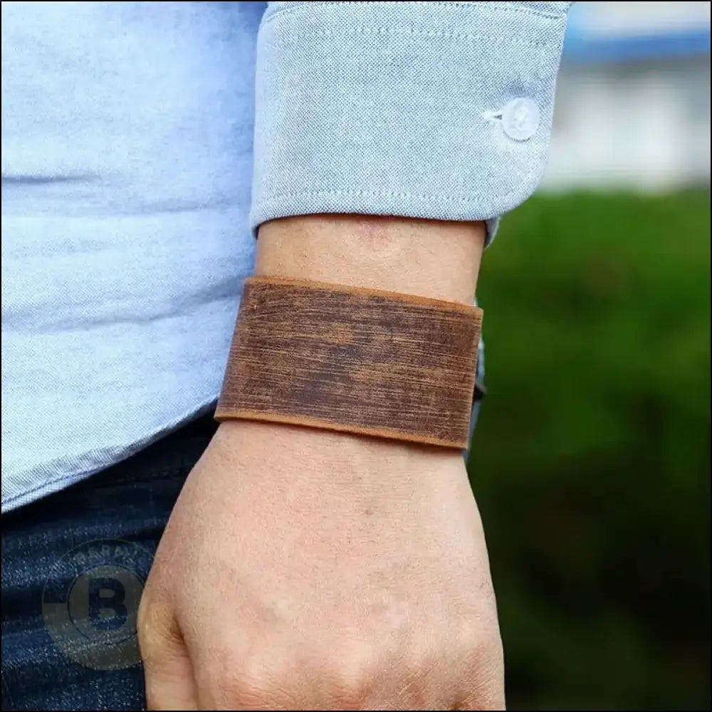 Miximino Colored Leather Cuff (Wide) - BERML BY DESIGN JEWELRY FOR MEN