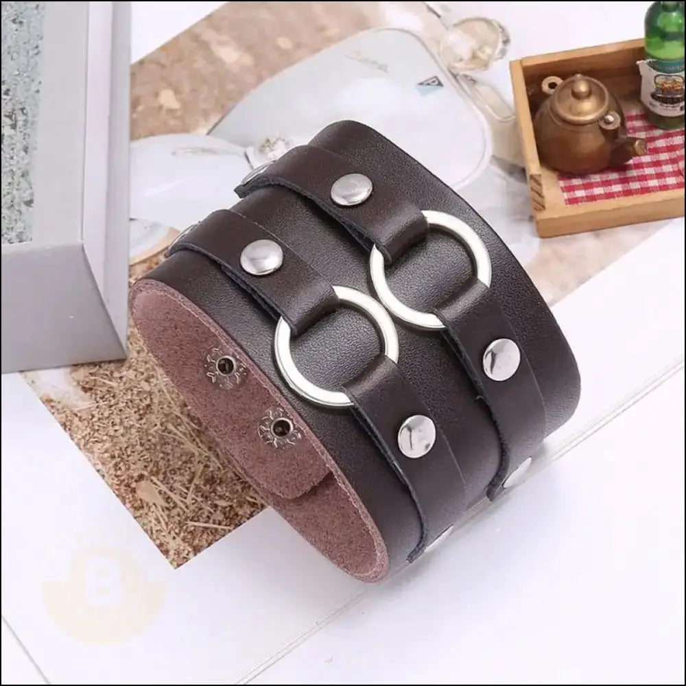 Navarro Double Leather Bracelet (Wide) - BERML BY DESIGN JEWELRY FOR MEN