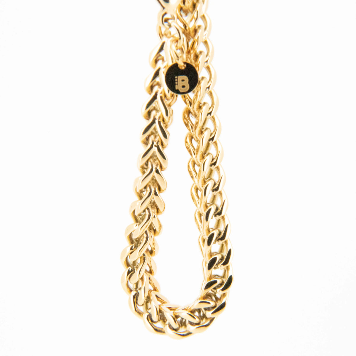 Gold-toned chain necklace with interlocking links.