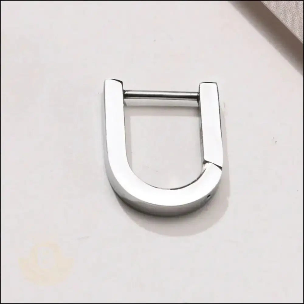 Oswy Stainless Steel U-Link Earring - Silver - BERML BY DESIGN JEWELRY FOR MEN