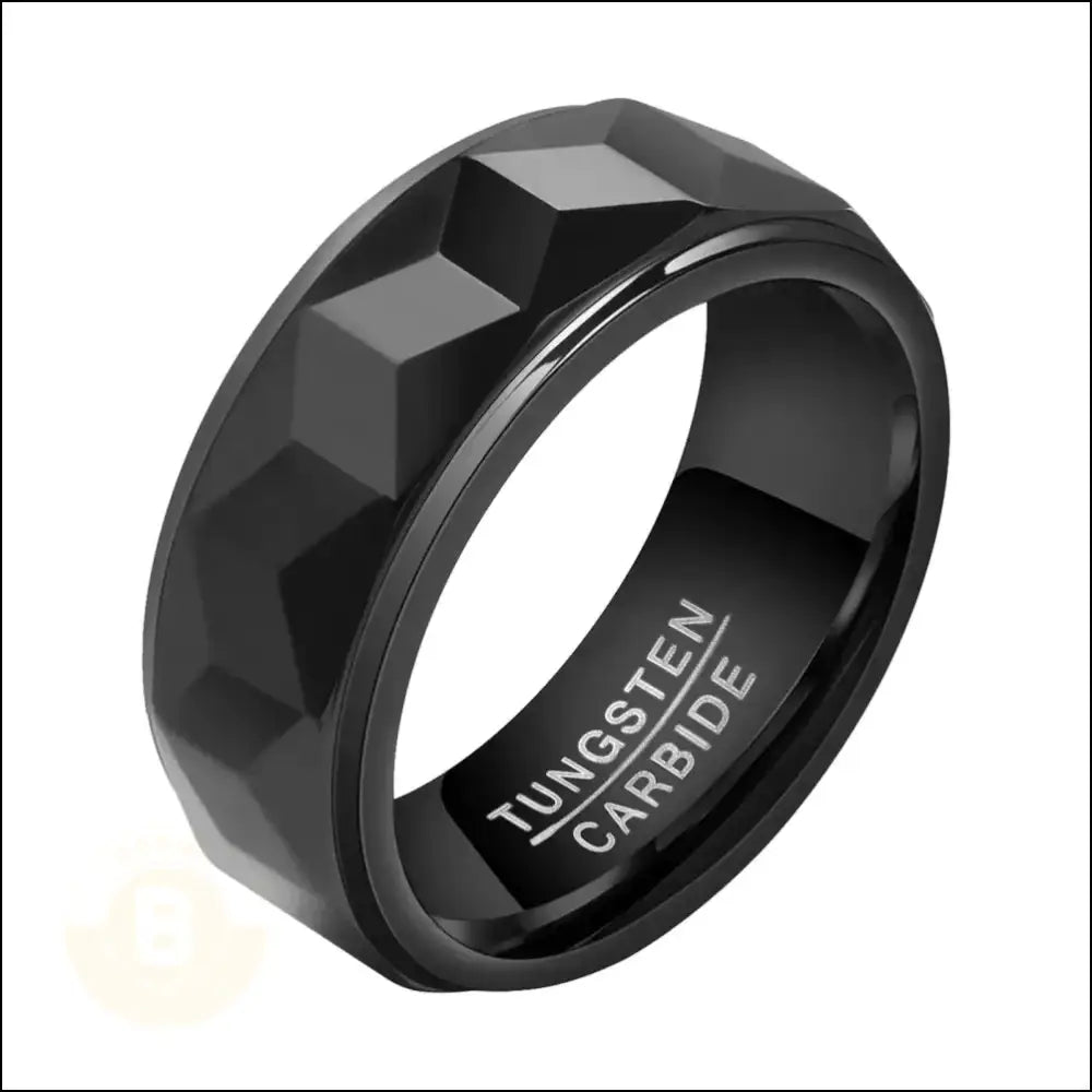 Paxson Tungsten Carbide Band, 8mm Wide - BERML BY DESIGN JEWELRY FOR MEN