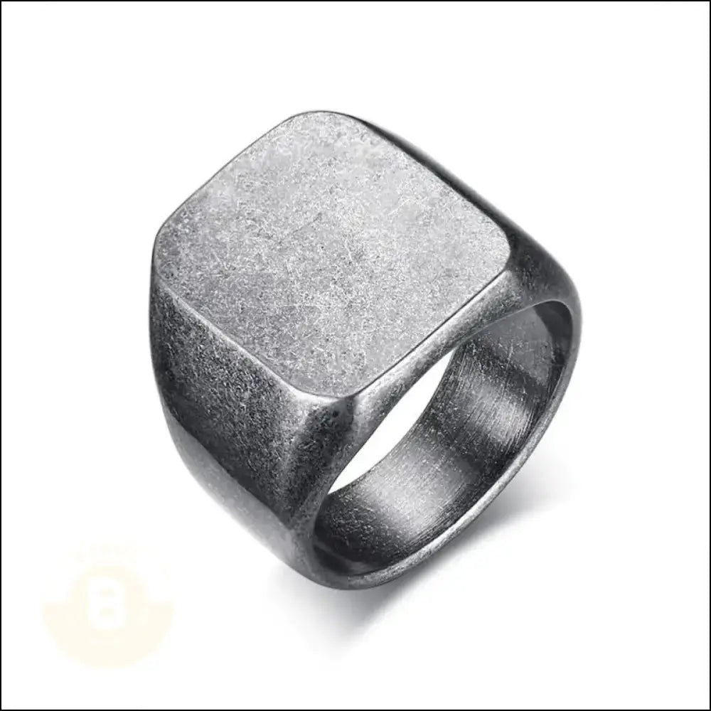 Reynaldo Geometric Stainless Steel Signet Ring - BERML BY DESIGN JEWELRY FOR MEN