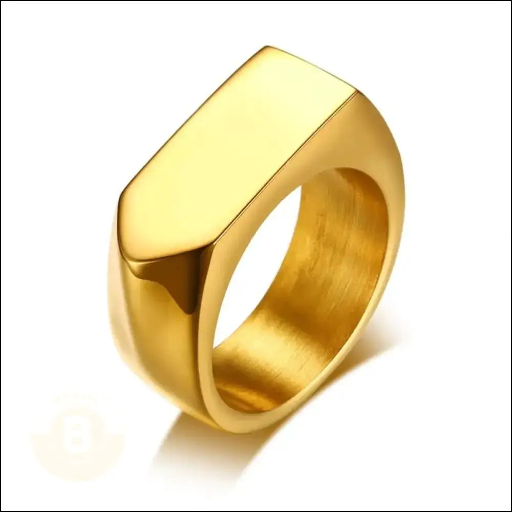 Reynaldo Geometric Stainless Steel Signet Ring - BERML BY DESIGN JEWELRY FOR MEN