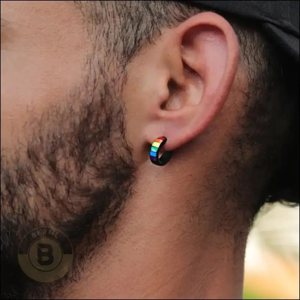 Richi Stainless Steel Rainbow Hoop Earrings - BERML BY DESIGN JEWELRY FOR MEN