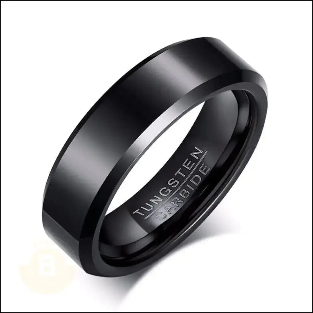 Sigurd Beveled Tungsten Carbide Band (6mm Wide) - BERML BY DESIGN JEWELRY FOR MEN