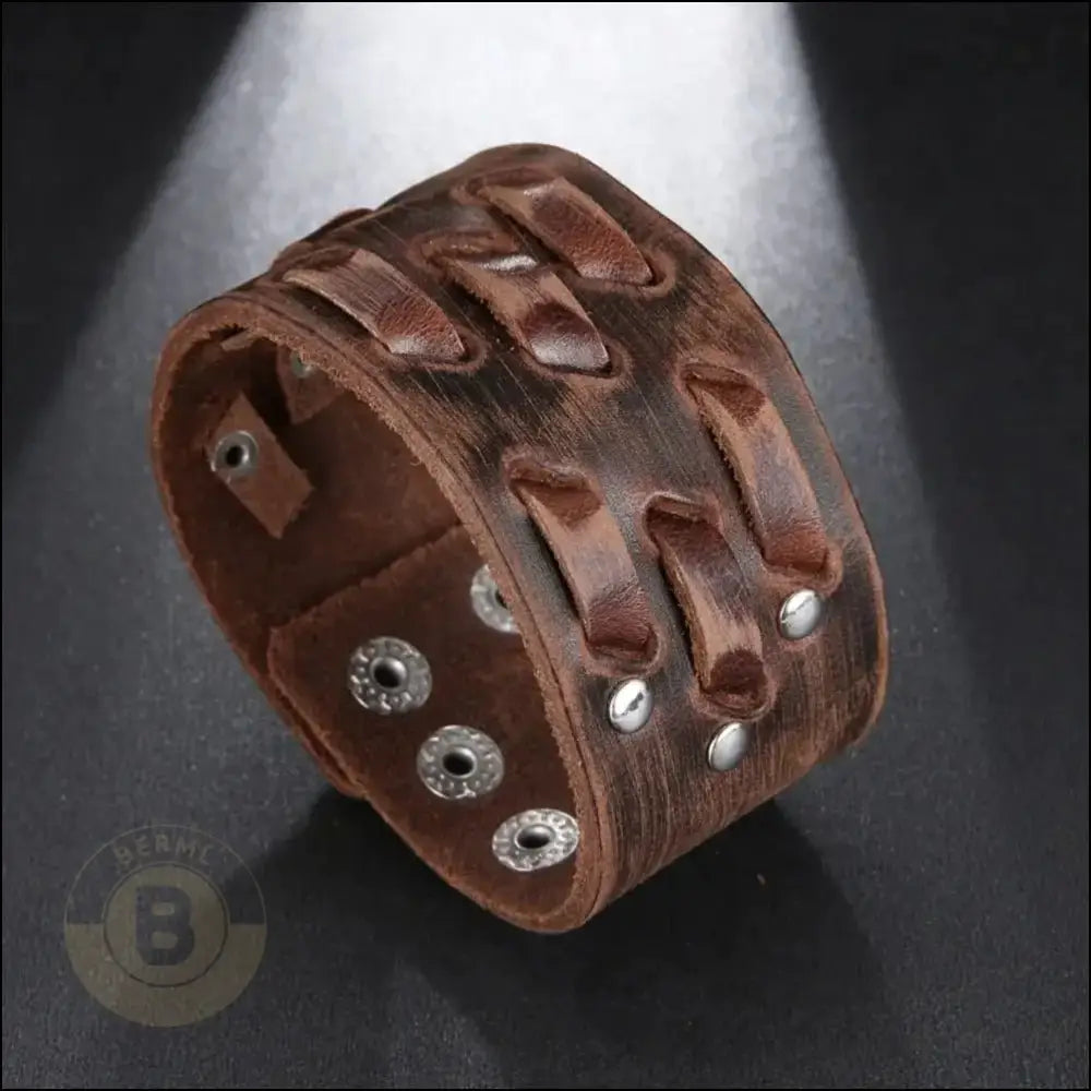 Tomaz Stitched Leather Cuff - BERML BY DESIGN JEWELRY FOR MEN