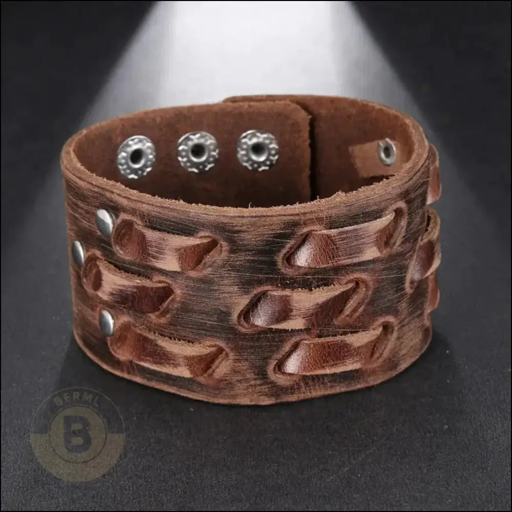 Tomaz Stitched Leather Cuff - BERML BY DESIGN JEWELRY FOR MEN