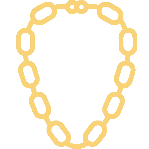 Yellow chain necklace with oval links.