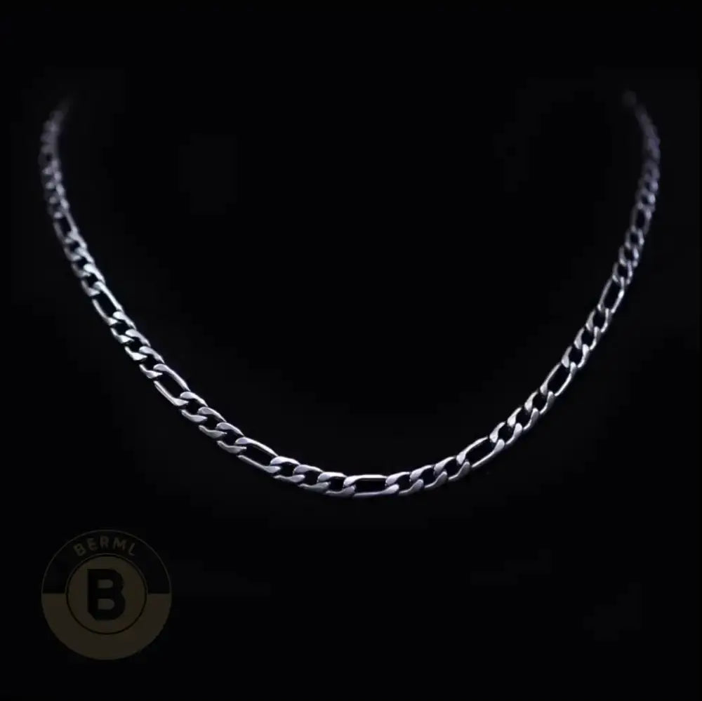 Bellamy Stainless Steel Figaro Chain Necklace - BERML BY DESIGN JEWELRY FOR MEN