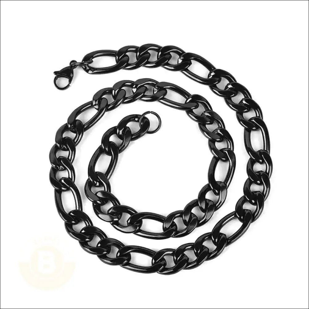 Benjamin Stainless Steel Figaro Chain NEcklace - BERML BY DESIGN JEWELRY FOR MEN