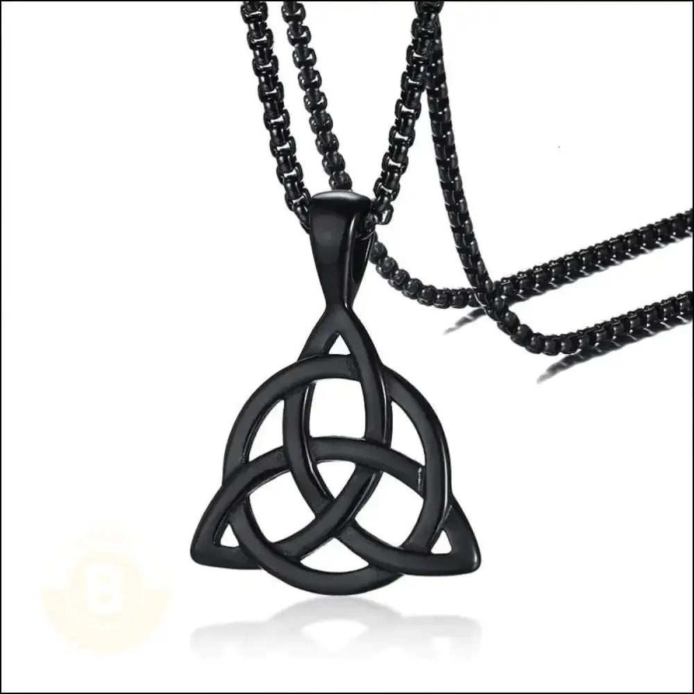 Dunley Stainless Steel Necklace with Trinity Pendant - BERML BY DESIGN JEWELRY FOR MEN