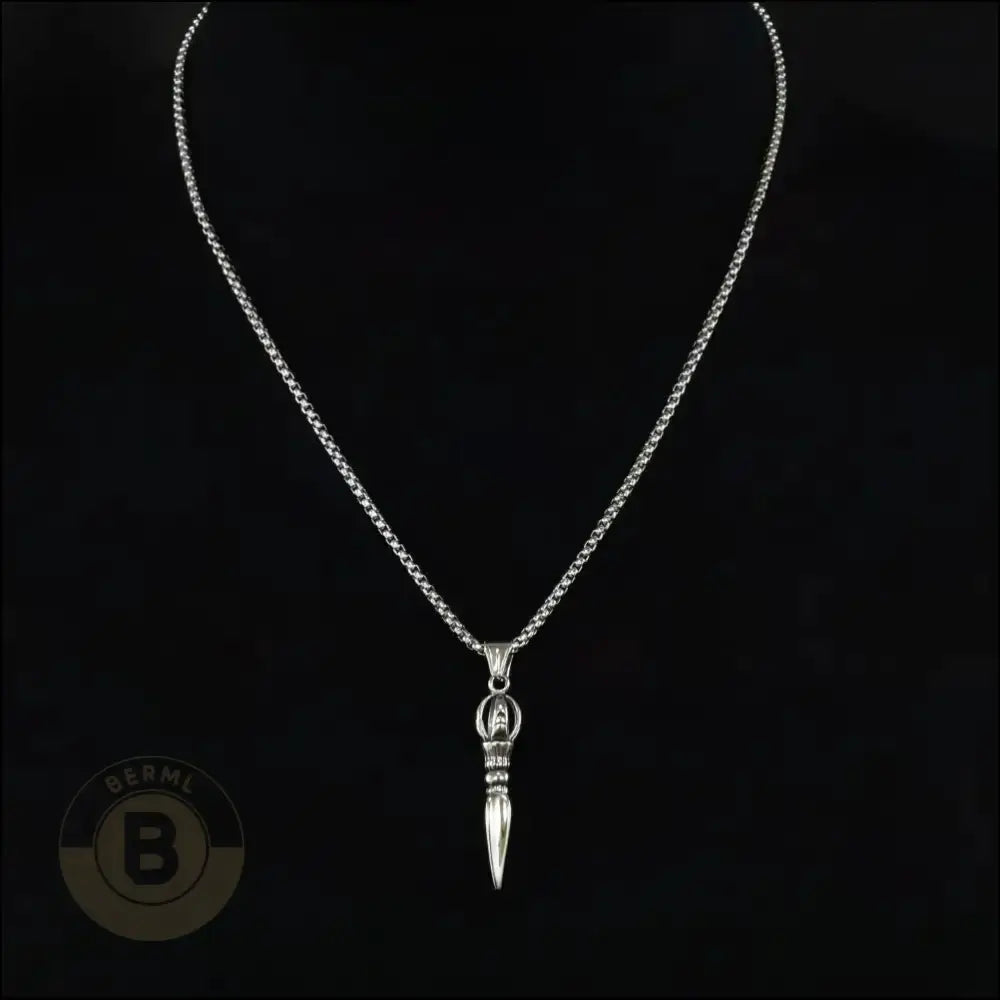 Eleózar Stainless Steel Chain Necklace with Phurba Pendant (24